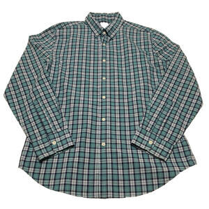 American Eagle Women’s Size Large Teal Blue Button up Shirt Plaid Long Sleeve